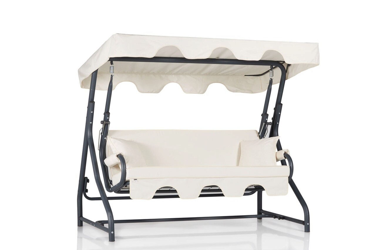 Balansoar de gradina 3 locuri, Hanah Home, Olea 9, Multicolor - imagine 5